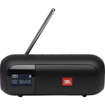 Radio portabil JBL Tuner 2, Bluetooth, DAB/FM, Rezistent la apa IPX7, Negru