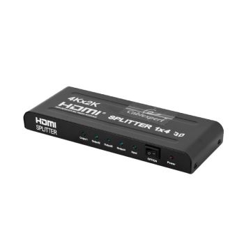 Splitter HDMI Gembird, 2 iesiri, 46 x 73 x 24 mm,otel, suport video, Negru