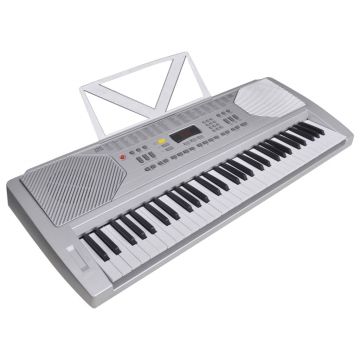 vidaXL Set tastatură electrică cu 61 de taste, argintiu și negru