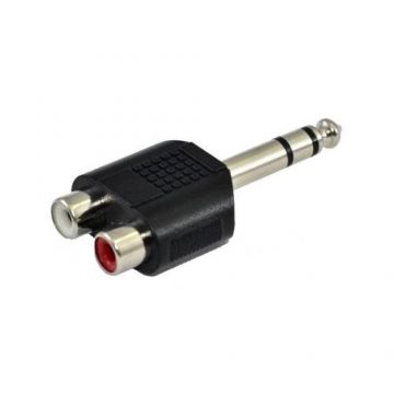 Adaptor SSQ, 2xRCA - Jack 6.3 mm, Negru