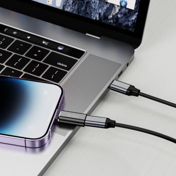 Adaptor TECH-PROTECT UltraBoost, mama USB-C la tata Lightning, Negru