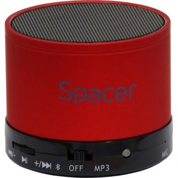 Boxa Portabila Spacer Topper, 3W, Bluetooth, Microfon (Rosu)