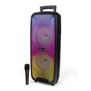 Boxa Portabila wireless Media-Tech FLAMEZILLA MT3178, Radio FM, MP3 Player, Karaoke, 20W RMS, iluminare RGB, Negru