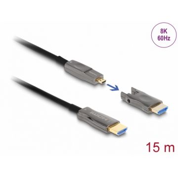 Cablu activ optic HDMI 5 in 1 8K60Hz/4K144Hz T-T 15m, Delock 86006