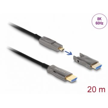 Cablu activ optic HDMI 5 in 1 8K60Hz/4K144Hz T-T 20m, Delock 86007