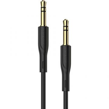 Cablu audio Borofone, BL1 Audiolink, Silicon, jack 3.5mm, 1m (Negru)