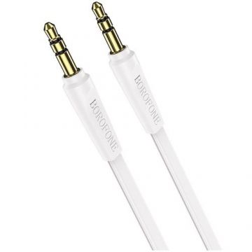 Cablu Audio Borofone BL6, Jack 3.5 mm - Jack 3.5 mm, 2m, AUX, TRS - TRS, Alb