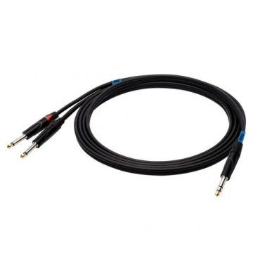 Cablu audio SSQ JSJM, Jack 6.3 mm - 2xJack 6.3 mm, 1 m, Negru