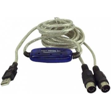 Cablu USB la 2 x Midi 5 pini, kumidi