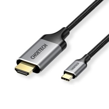 Cablu video adaptor Choetech CH0021 unidirectional USB-C tata la HDMI tata 4K 60Hz 2m, Negru