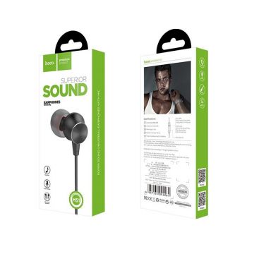 Casti audio, in ear, Hoco M51, microfon, Jack 3.5mm, 1.2m, Negru, Blister