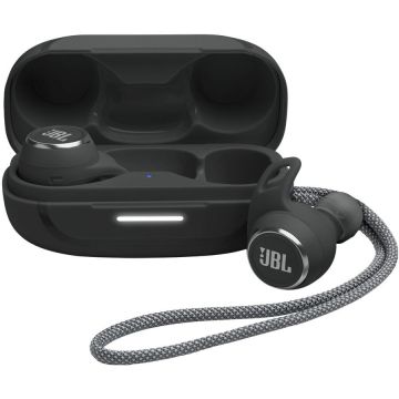 Casti audio in-ear JBL Reflect Aero TWS, True wireless, Bluetooth, Noise cancelling, 6 microfoane, IP68, Negru