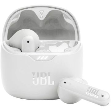 Casti audio in ear JBL Tune Flex, True Wireless, Bluetooth, Active Noise Cancelling, IPX4, JBL Sound Fit, Alb