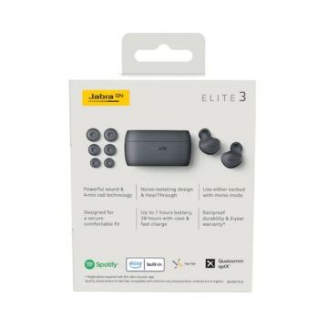 Casti Bluetooth Jabra Elite 3 True Wireless dark grey