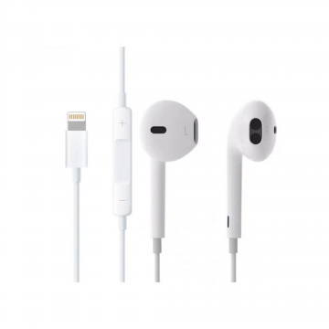 Casti EarPods, MMTN2ZM/A, pentru Iphone 7/8/X/XR/XS/XS MAX/11/12/13/14 cu microfon, conector Lightning, Alb, Blister
