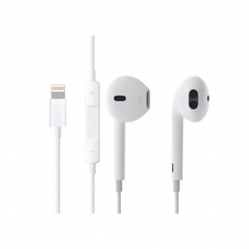 Casti EarPods, MMTN2ZM/A, pentru Iphone 7/8/X/XR/XS/XS MAX/11/12/13/14 cu microfon, conector Lightning, Alb