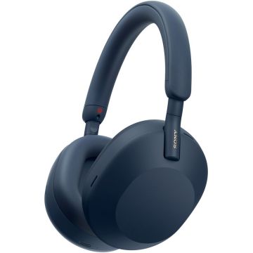 Casti Over the Ear Sony WH-1000XM5L, Wireless, Bluetooth, Noise cancelling, Autonomie baterie 30 ore, Microfon, Alexa si Google Assistant, Albastru