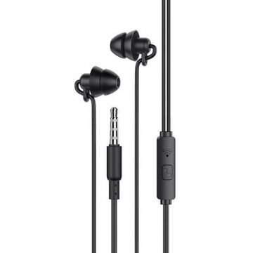 Casti Stereo HOCO M81 Imperceptible, Cu microfon, 3.5 mm, 1.2m (Negru)