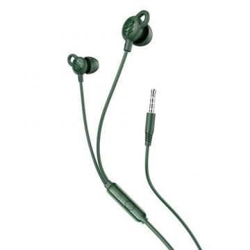 Casti Stereo HOCO M89 Comfortable, Cu microfon, 3.5 mm, 1.2m, Somn (Verde)