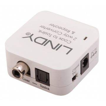 Convertor audio digital SPDIF & TosLink bidirectional, Lindy L70411