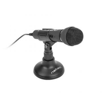 Microfon Natec NMI-0776, Jack 3.5mm, Dinamic, Negru