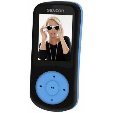 MP4/MP3 Player Sencor SFP 5870 BBU, LCD 1.8inch, Radio FM, 8GB Flash (Negru/Albastru)