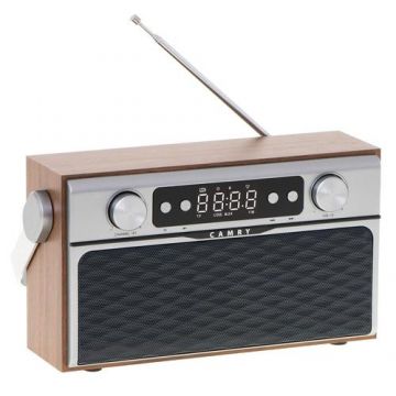 Radio bluetooth 5.0 MECR1183 portabil cu aspect retro, memorie 50 posturi, redare de pe USB si card SD, intrare auxiliara, ceas, putere 16W