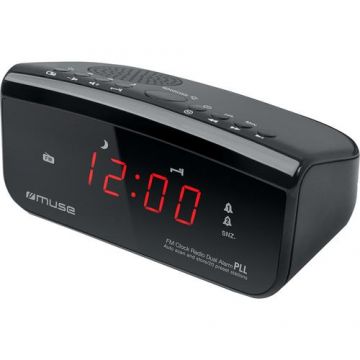 Radio cu ceas Muse M12 CR, Dual Alarm, LED, Digital (Negru)