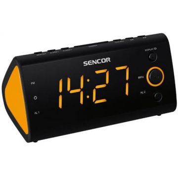 Radio cu ceas Sencor SCR 170 (Negru/Portocaliu)
