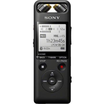 Reportofon Sony PCM-A10, Hi-Res, FLAC, Bluetooth, NFC, Microfoane reglabile, 16GB, Negru