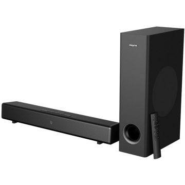 Sitem 2.1 Creative STAGE 360 soundbar + subwoofer, Bluetooth 5.0, Dolby Atmos, HDMI 2.0, ARC, Optic, 240W peak power, Telecomanda IR