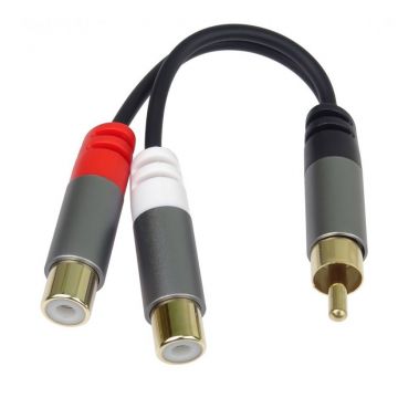 Adaptor audio RCA la 2 x RCA T-M 15cm, kjqqr-04