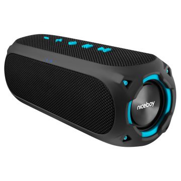 Boxa portabila Niceboy Raze Radion 4, Wireless, 30 W, Bluetooth 5.0, FM, USB, AUX, MicroSD, functie powerbank, IP67, MaxxBass, microfon, negru/albastru Boxa portabila Niceboy Raze Radion 4, Wireless, 30 W, Bluetooth 5.0, FM, USB, AUX, MicroSD, functie powerbank, IP67, MaxxBass, microfon, negru/albastru