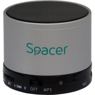 Boxa Portabila Spacer Topper, 3W, Bluetooth (Argintiu)