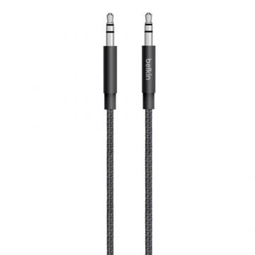 Cablu audio Belkin MIXIT UP Metallic AUX, jack 3.5 mm, 1.2 m, Negru