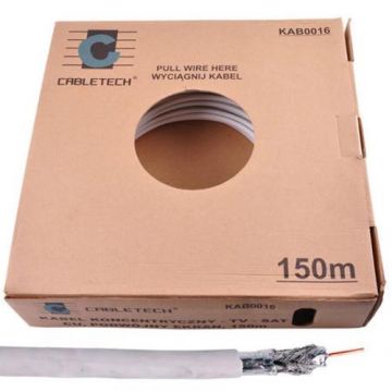 Cablu coaxial dublu ecranat Cabletech, 150 m, miez cupru