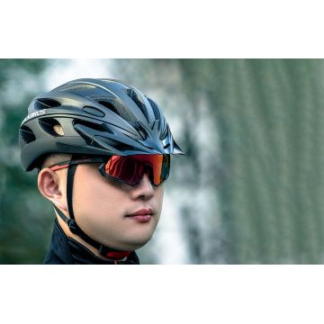 Casca de protectie ciclism cu viziera detasabila Rockbros TT-16, 58-65cm, Negru