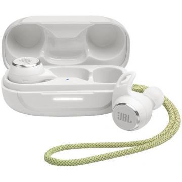 Casti audio in-ear JBL Reflect Aero TWS, True wireless, Bluetooth, Noise cancelling, 6 microfoane, IP68 (Alb)