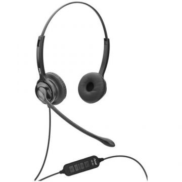 Casti cu microfon Axtel MS2 duo NC USB, telecomanda pe fir, Stereo, Negru