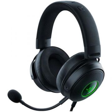 Casti Gaming Razer Kraken V3 HyperSense, USB, 2m, Surround 7.1, RGB, THX Spatial Audio (Negru)