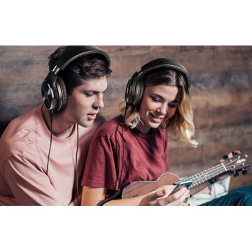 Casti HiFi OneOdio Studio, Cablu de 3.5 mm la 6.35 mm inclus, Negru