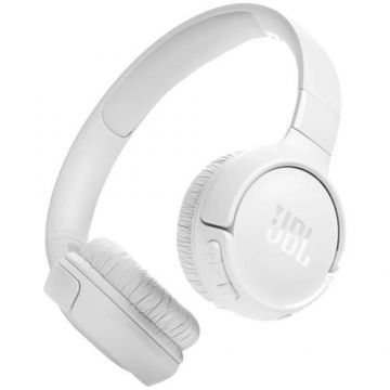 Casti Stereo Wireless JBL Tune 520BT, JBL Pure Bass Sound, Bluetooth 5.3, Conexiune multi-point, Asistent vocal (Alb)