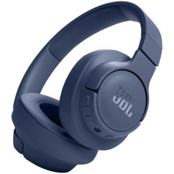 Casti Stereo Wireless JBL Tune 720BT, JBL Pure Bass Sound, Bluetooth 5.3, Conexiune multi-point, Asistent vocal (Albastru)