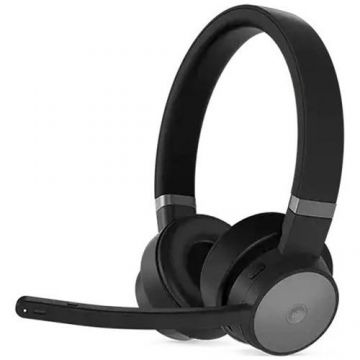 Casti Stereo Wireless Lenovo Go 4XD1C9922, Bluetooth, Microfon, ANC, 35 ore Autonomie (Negru)