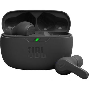 Casti True Wireless JBL Wave Beam, Bluetooth, SinglePoint, Deep Bass, Waterproof IPX2 (Negru)