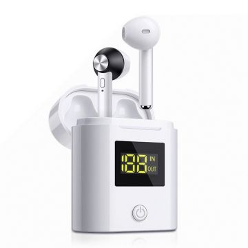 Casti TWS D-19, Techstar®, Wireless, Bluetooth 5.0, HD Audio, Binaural, Android, iOS