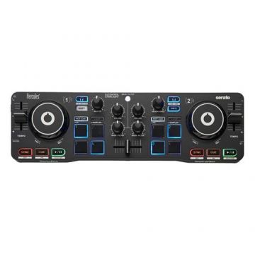 Consola portabila Hercules, Dj Control Starlight, iluminare RGB, efecte stroboscopice, paduri