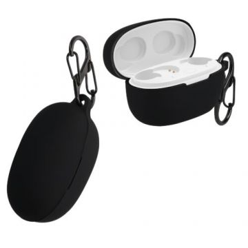 Husa kwmobile pentru 1More ComfoBuds Z Sleepbuds, Silicon, Negru/Gri, 59728.01