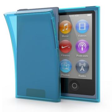 Husa kwmobile pentru Apple iPod Nano 7, Silicon, Albastru/Transparent, 13370.157