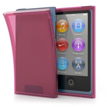 Husa kwmobile pentru Apple iPod Nano 7, Silicon, Mov/Transparent, 13370.33